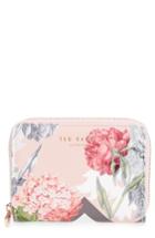 Women's Ted Baker London Darla Palace Gardens Leather Zip Coin Purse - Pink