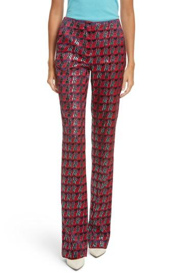 Women's Diane Von Furstenberg Pleat Front Jacquard Pants - Red