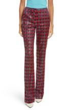 Women's Diane Von Furstenberg Pleat Front Jacquard Pants - Red