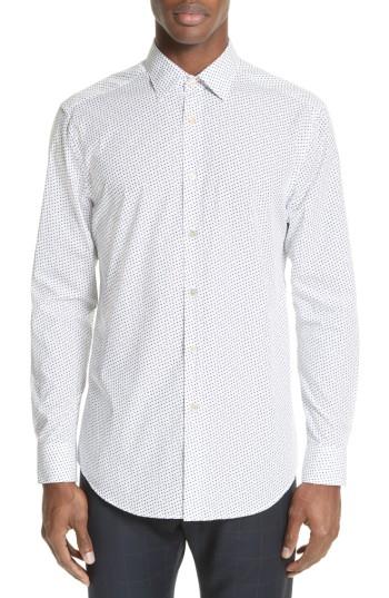 Men's Paul Smith Heart Print Sport Shirt .5 - White