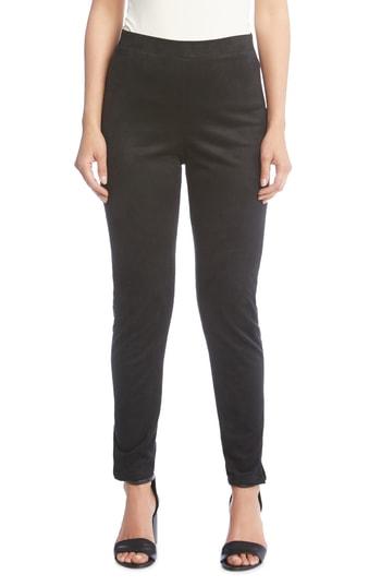 Women's Karen Kane Faux Suede Slit Cuff Pants - Black
