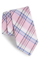 Men's Nordstrom Men's Shop Plaid Cotton & Silk Tie, Size - Pink