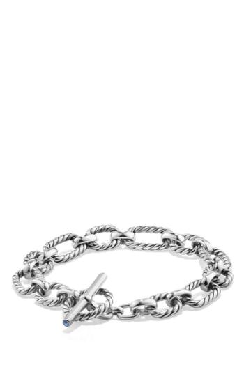 Women's David Yurman Cushion Link Bracelet With Blue Sapphires