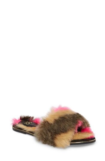 Women's Yosi Samra Rose Faux Fur Slide Sandal M - Grey