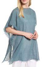 Women's Eileen Fisher Organic Cotton Poncho, Size - Blue