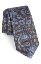 Men's Calibrate Skarn Floral Silk Tie, Size - Metallic