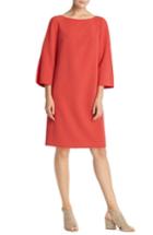 Women's Lafayette 148 New York Candace Finesse Crepe Shift Dress, Size - Coral