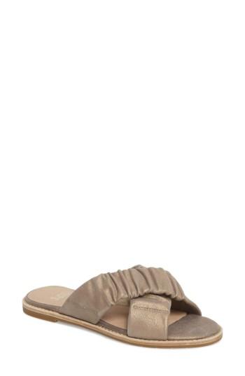 Women's Eileen Fisher Cross Slide Sandal .5 M - Grey