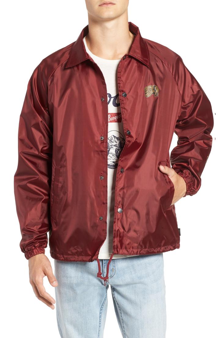 Men's Brixton Primo Coach's Jacket, Size - Red