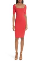 Women's Milly Square Neck Sheath Dress - Red