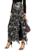 Women's Topshop Feather Embellished Floral Maxi Skirt Us (fits Like 0) - Metallic