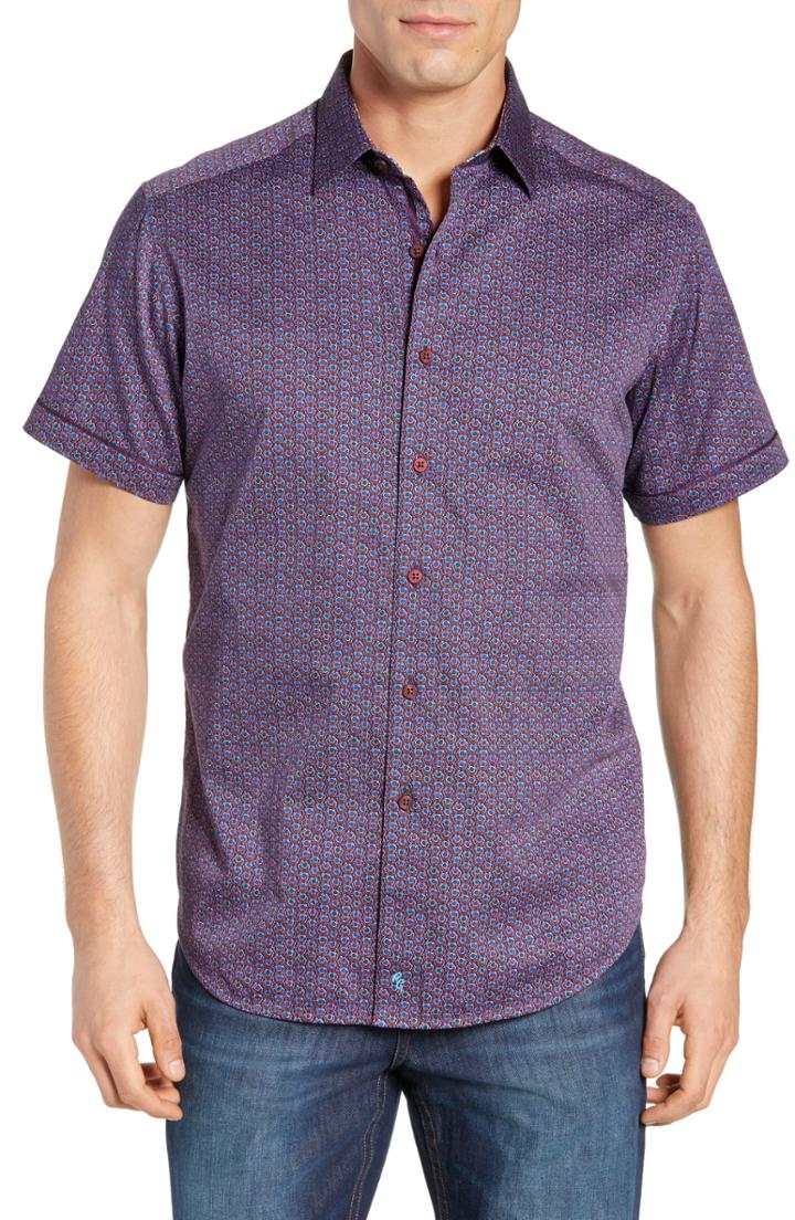 Men's Robert Graham Westward Classic Fit Stripe Sport Shirt - Blue