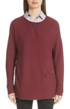 Women's Lafayette 148 New York Pocket Detail Sweater - Burgundy