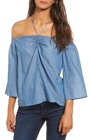 Women's Hinge Off The Shoulder Chambray Top