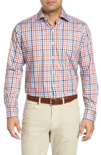 Men's Peter Millar Maritime Melange Check Sport Shirt