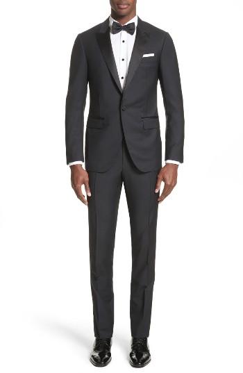 Men's Lanvin Peak Lapel Wool Blend Tuxedo