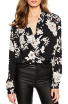 Women's Bardot Faux Wrap Bodysuit - Black