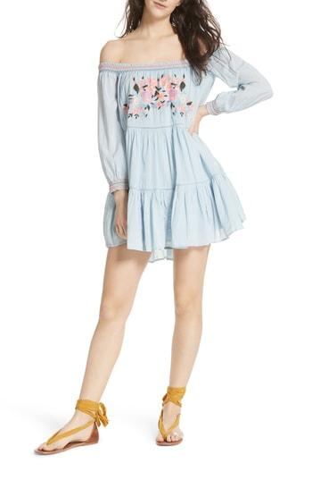 Women's Free People Sunbeams Minidress - Blue