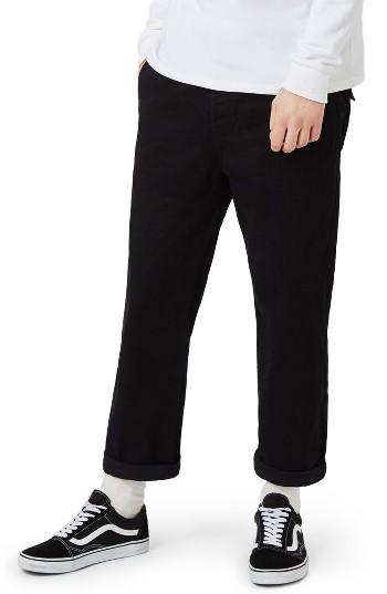Men's Topman Cropped Wide Leg Chinos