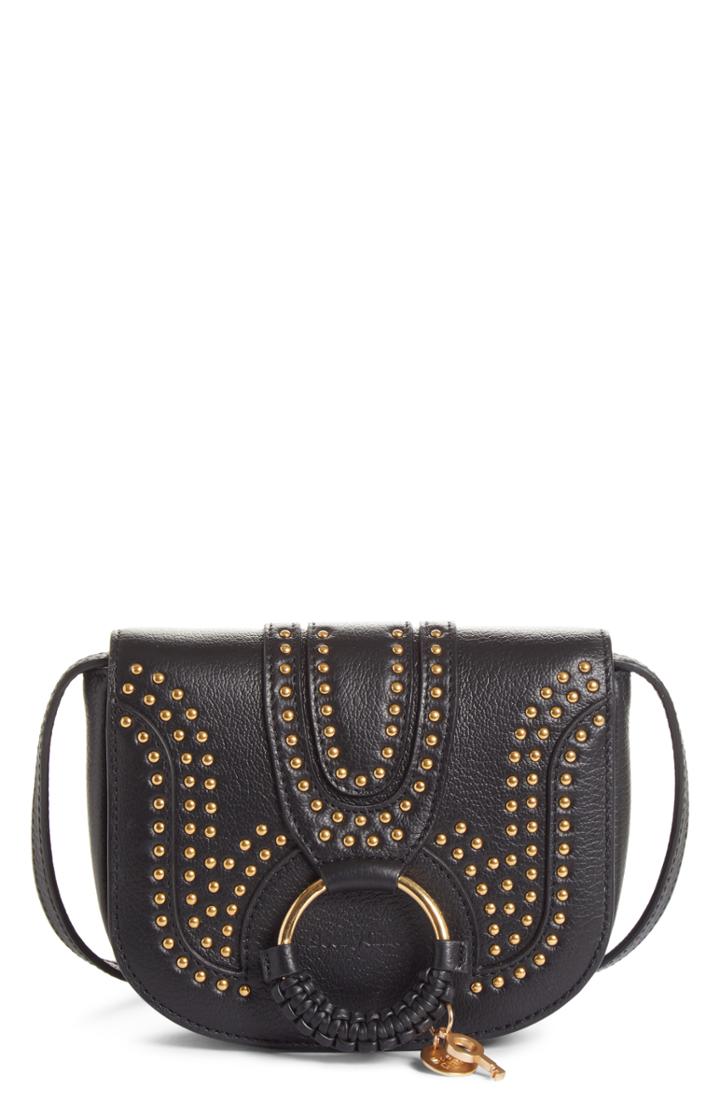 See By Chloe Mini Hana Studded Leather Crossbody Bag - Black