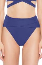 Women's Becca Color Code Crossover High Waist Bikini Bottoms - Blue