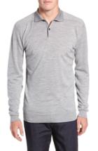 Men's John Smedley Slim Fit Long Sleeve Merino Wool Polo