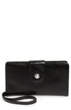 Women's Hobo Danette Glazed Continental Wallet - Black
