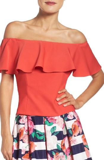 Women's Eliza J Ruffle Off The Shoulder Top
