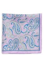 Men's Robert Talbott Paisley Silk Pocket Square, Size - Purple