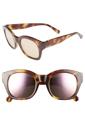 Women's D'blanc Champagne Coast 51mm Gradient Square Retro Sunglasses - Tortoise/ Rose Flash Chrome
