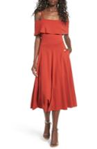 Women's Leith Cold Shoulder Midi Dress - Red