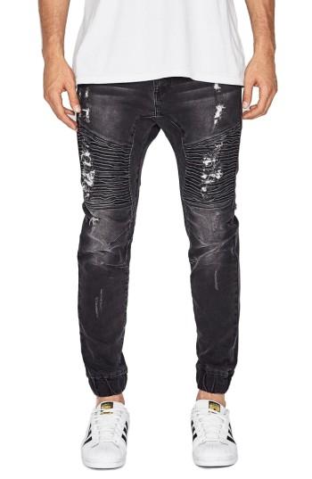 Men's Nxp Destroyer Moto Denim Jogger Pants - Black