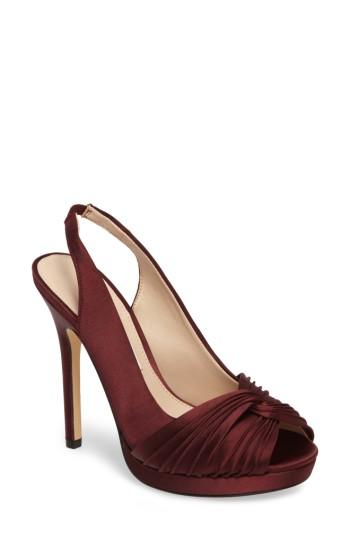 Women's Nina Felyce Peep Toe Slingback Pump .5 M - Burgundy