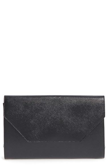 Halogen Textured Leather Clutch -