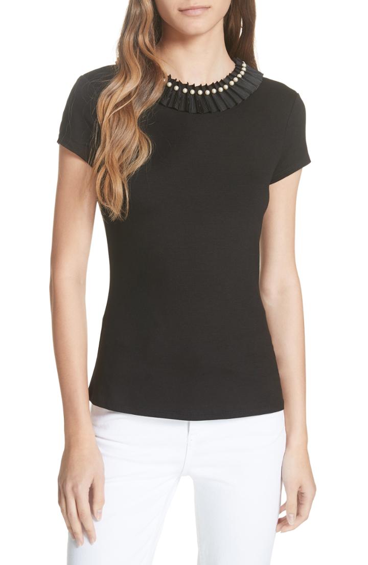 Women's Ted Baker London Nickita Imitation Pearl Neck Top