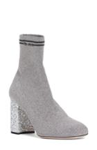 Women's Miu Miu Logo Sock Bootie Us / 34eu - Metallic