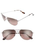 Women's Maui Jim Sea House 60mm Polarized Titanium Aviator Sunglasses - Rose Gold/ Maui Rose