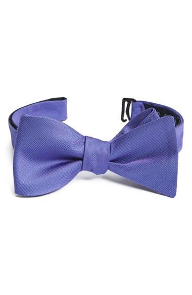 Men's Ted Baker London Solid Silk Bow Tie, Size - Purple