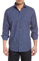 Men's Bugatchi Happy Dots Classic Fit Sport Shirt - Blue