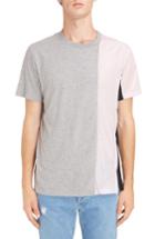 Men's Givenchy Bimaterial Colorblock T-shirt With Zip Detail - Grey