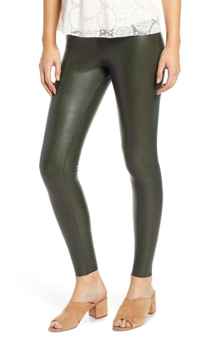 Women's Commando Perfect Control Faux Leather Leggings - Green