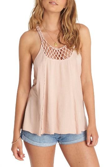 Women's Billabong Knotted Neckline Tank - Pink