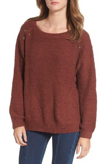 Women's Dreamers By Debut Grommet Detail Sweater - Red