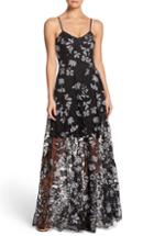 Women's Dress The Population Carla Spaghetti Strap A-line Gown