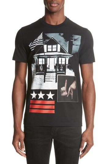 Men's Givenchy La House Graphic T-shirt - Black