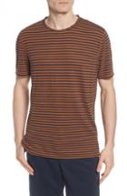 Men's Ag Theo Striped Cotton & Linen T-shirt, Size - Metallic