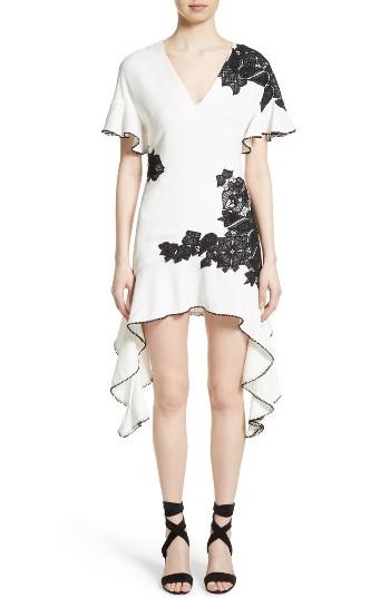Women's Jonathan Simkhai Lace Applique Mixed Media Dress