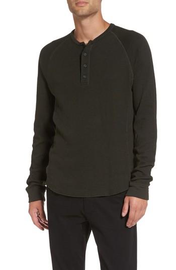 Men's Vince Double Knit Raglan Henley, Size - Green