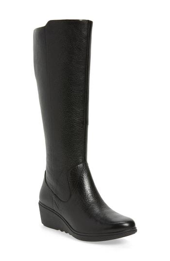 Women's Clarks Ara Esa Wedge Boot, Size 6 M - Black