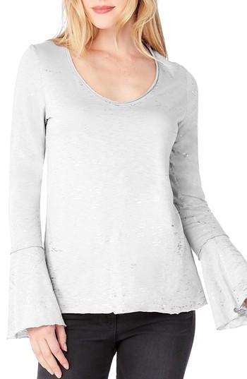Women's Michael Stars Bell Cuff Foiled Knit Top, Size - White